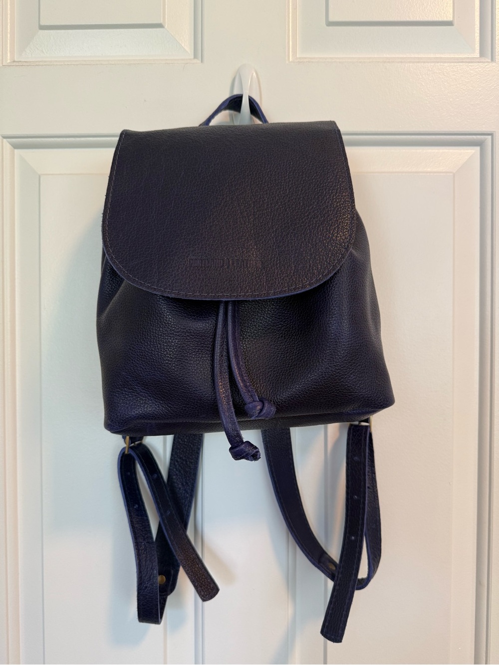 Portland Leather Bucket Backpack - Cobalt Blue